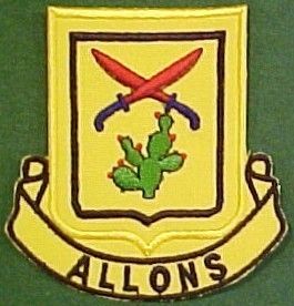 German 11th Cavalry Regiment Allons Patch