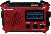    Crank Radio AM FM Solar Powered Radio Kaito Voyager KA500RED Radio