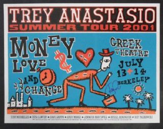 Trey Anastasio Signed Phish Berkeley 2001 Concert Poster Original 