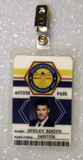 Bones Jeffersonian TV Series ID Badge Seeley Booth