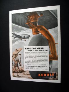 Cleveland Pneumatic Aerols Landing Gear 1945 Print Ad