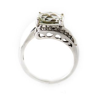 This ring is elegant and luxurious. It is made of 14K white gold and 