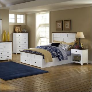 Hillsdale Sea Coast White Storage Bed 5 PC Bedroom Set