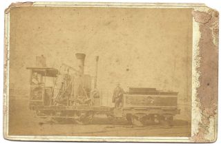 1893 Photo of The Andrew Jackson  Early B&O Grasshopper Train Engine 