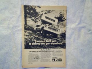 1971 jeep gladiator truck camper american motors ad time left