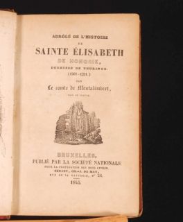 1845 French History Sainte Elisabeth Biography Leather