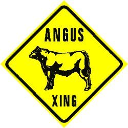 ANGUS CROSSING cattle ranch beef steer sign