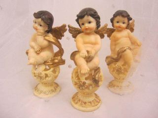 Christening Angels Figurine Baptism Party Supplies Set of 3 Angel 