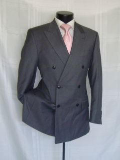 Exquisite double breasted side vent Gray Angelo Rossi suit 38 R