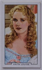 1935 gallaher famous stars anita louise tobacco card