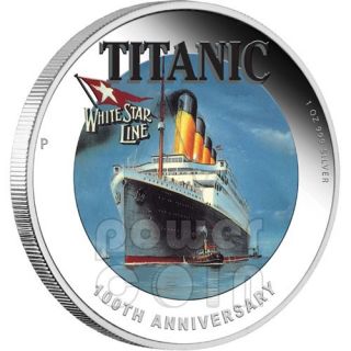 Titanic 100th Anniversary RMS White Star Line Silver Coin 1$ Tuvalu 