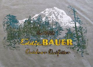   BAUER Mens S/S Snow Capped Peak Graphic T Shirt GREEN Medium M NWT
