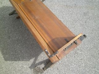 Antique Buckboard Bench Wagon Seat Oak Wooden Primitive