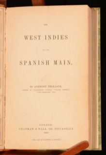   Indies and The Spanish Main by Anthony Trollope with Colour Map