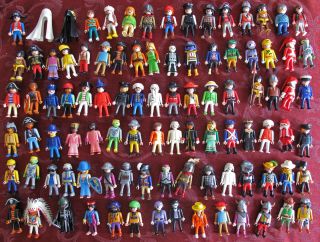 Huge Lot of Playmobil People Animals Playsets Pirates Knights Over 50 