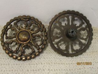 Antique brass knobs Drawer pulls or Curtain tie backs Victorian style 