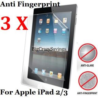 Lot Of 3 Anti Glare / Fingerprint Screen Protector For Apple iPad 3 2 