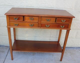 Beautiful English Antique Mahogany Console Hall Table with 6 Drawer 