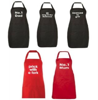 ADULT BLACK RED KITCHEN APRON CHEF COOKING BAKING NOVELTY BBQ CRAFT 