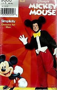 oop men s mickey mouse costume pattern uncut s xl time left $ 49 00 
