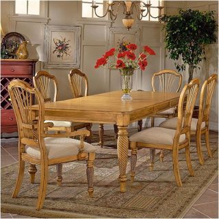 Hillsdale Wilshire Antique Pine Rectangular Dining Table with Two 18 