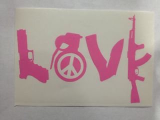 LOVE Sticker Fits ar 15,ak47,gre​nade,pds,m16,2​23,556,magpul 