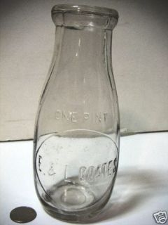 Antique Milk Bottle Dated 1901 Emb E L Coates Empire C