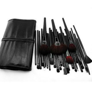 Professional Eyebrow Shadow Makeup Cosmetic Natural Leather Brush Set 