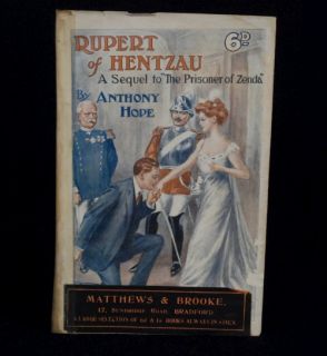 1903 Anthony Hope Rupert of Hentzau Zenda Sequel Novel