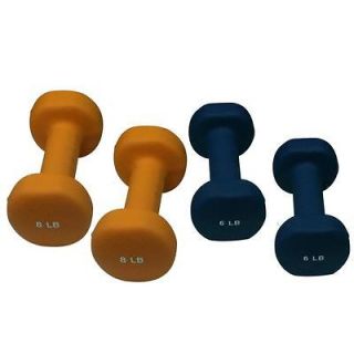 Newly listed Neoprene Coated Dumbbell Set: 2 pairs of 6 and 8 lbs with 