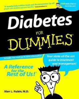 Diabetes for Dummies by Alan L. Rubin 1999, Paperback