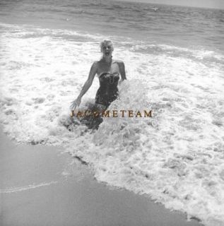1950s Beautiful Model Lynn Lampert in The Ocean Vintage Original B w 