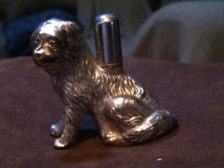 Antique Silver Dog Figurine Lighter Ronson AMW Early Lighter