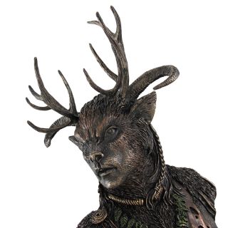 US123 celtic god cernunnos bust head antlers statue 4L