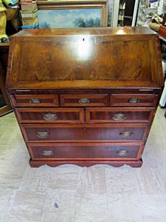 Antique Georgian Secretary Slant Front Desk Four Drawer Bureau