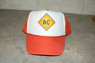 Vintage Allis Chalmers Milwaukee AC Snap Back Hat Cap Tractor Orange 