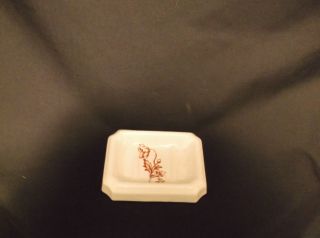 Antique china soap dish transferware nice condition white with brown 