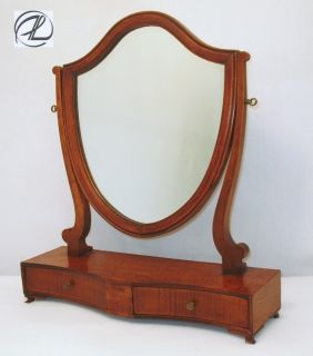 Antique Shaving Dresser Mirror Wood Mahogany Drawers Vintage Dresser 