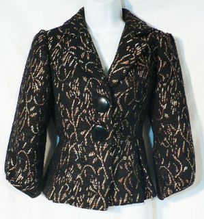 alberto makali black brown puffy sleeve stylish jacket s