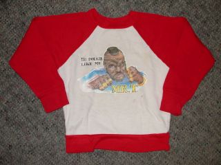 Vintage OG 80s Mr. T Kids Sweatshirt T Shirt 3T 4T Awesome A Team 