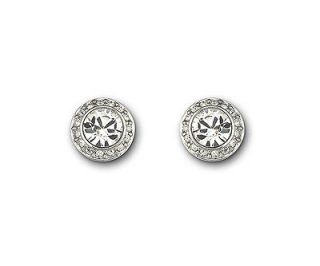 1081942 Angelic Pierced Earrings Button Clear Crystal Swarovski 
