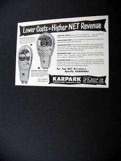 karpark unimatic twin o matic parking meters print ad time