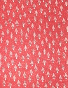 Burgundy Red Tiny Tan Christmas Trees Print 100 Cotton Fabric 2 yds 