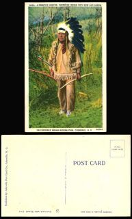   Hunter American Red Indian Bow Arrow Archery Old Postcard