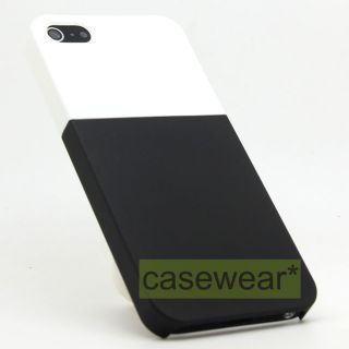 Two Tone White Black Slim Rubberized Hard Cover Phone Case for iPhone 