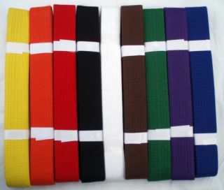 Plain Belts for Karate Aikido Taekwondo Judo Martial Arts All Colours 