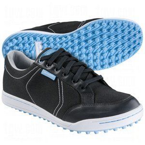 Ashworth Men Black Blue Canvas Cardiff Spikeless Golf Shoes Size 9 5 M 