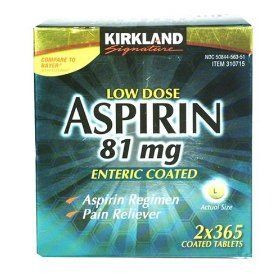 Low Dose Aspirin 81 MG 730 Tablets Asprin Generic Kirkland 2 x 365 Ct 