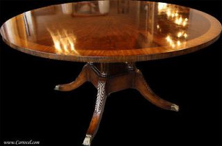 flamed mahogany banded grand foyer dining table from canada time