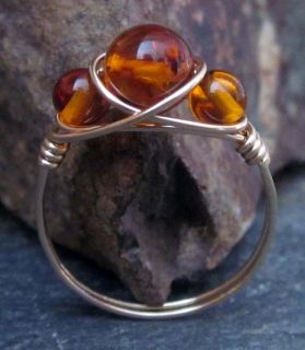 Gold Baltic Amber Stone Ring   14K GF   All Sizes Available